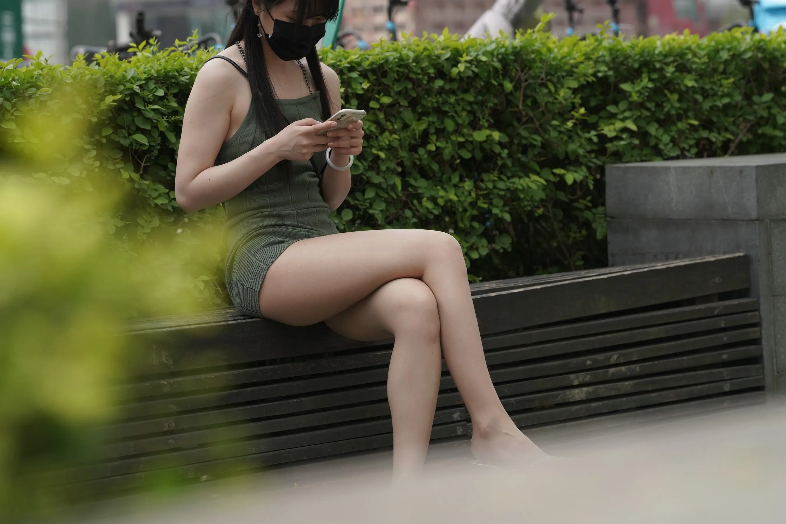 [魔镜街拍] NO.091 绿色包臀裙丝袜美女 [330P]插图9